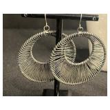 Silver Tone Necklace w Pearl Pendant (unauthenticated), Pendants, Turquoise Mosaic Circle, Assortment of Earrings