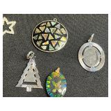 Silver Tone Necklace w Pearl Pendant (unauthenticated), Pendants, Turquoise Mosaic Circle, Assortment of Earrings