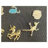 Silver Tone Necklace w Pearl Pendant (unauthenticated), Pendants, Turquoise Mosaic Circle, Assortment of Earrings