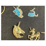 Silver Tone Necklace w Pearl Pendant (unauthenticated), Pendants, Turquoise Mosaic Circle, Assortment of Earrings