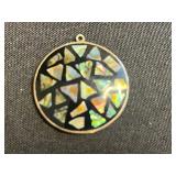 Silver Tone Necklace w Pearl Pendant (unauthenticated), Pendants, Turquoise Mosaic Circle, Assortment of Earrings