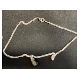 Lot of Assorted SINGLE Earrings w Silver Tone Chain w Charms