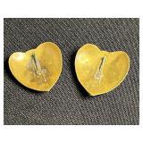 Gold-Tone Heart Filigree Pendant Necklace Set with Assortment of Earrings