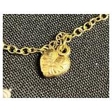 Tiger Eye Pendant & Assorted Costume Jewelry Lot: Silver Chains, Enamel Pendants & Colorful Earrings