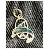 Tiger Eye Pendant & Assorted Costume Jewelry Lot: Silver Chains, Enamel Pendants & Colorful Earrings