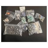 Carved Stone Animal Pendants with Gold Bails - Turquoise/Blue & Black Fin Shapes for Jewelry Making