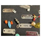 Assorted Charm Jewelry Lot: Name-Tag Charms (JOY/HOPE/LOVE/WISH), Arrowhead Pendant & Bracelets