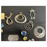 Assorted Vintage Keys and Jewelry - Charms, Pendants, Frames, Tags for Jewelry Making