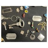 Assorted Vintage Keys and Jewelry - Charms, Pendants, Frames, Tags for Jewelry Making