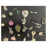 Assorted Silver Tone Charms & Pendants - Birds, Hearts, Leaves, Keys for Jewelry Making