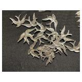 Assorted Silver Tone Charms & Pendants - Birds, Hearts, Leaves, Keys for Jewelry Making