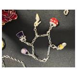 Tweety Bird Pendant w Matching Earrings & Assorted Enamel Charms - Cartoon & Food-Themed Charms for Jewelry Making