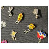 Tweety Bird Pendant w Matching Earrings & Assorted Enamel Charms - Cartoon & Food-Themed Charms for Jewelry Making