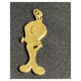 Tweety Bird Pendant w Matching Earrings & Assorted Enamel Charms - Cartoon & Food-Themed Charms for Jewelry Making