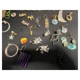Amdouble Necklace and Large Lot of All-Single Earrings & More!