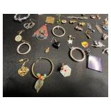 Amdouble Necklace and Large Lot of All-Single Earrings & More!