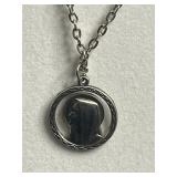 Vintage Costume Jewelry Set - Necklace w Religious Madonna & Pearl, Dragonfly, Animal Charm & Turquoise Bead Earrings