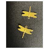 Vintage Costume Jewelry Set - Necklace w Religious Madonna & Pearl, Dragonfly, Animal Charm & Turquoise Bead Earrings