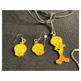 Tweety Bird Necklace & Earrings and Assorted Costume Jewelry Collection - Necklaces, Pendants, Earrings & Beads