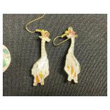 Vintage Costume Jewelry Lot - Inc Iridescent Crystal Cage Balls Necklace, Earrings & Beaded Necklace