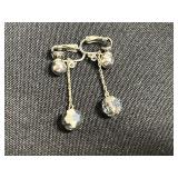 Vintage Costume Jewelry Lot - Inc Iridescent Crystal Cage Balls Necklace, Earrings & Beaded Necklace