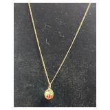 Vintage Costume Jewelry Lot - Inc Iridescent Crystal Cage Balls Necklace, Earrings & Beaded Necklace