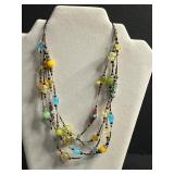 Assorted Jewelry Set: Bee Pendant Necklace, Colorful Bead Necklace, Star Earrings