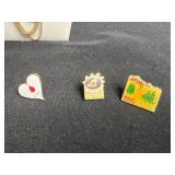 Vintage Costume Jewelry Lot w Layered Gold-Tone Necklace Set with Tie Clips, Pins & Charms