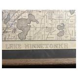 Lake Minnetonka Map 1888 - Framed Antique Print With Lake Park Hotel