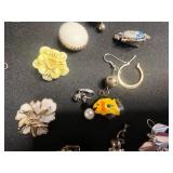 Large Lot of Assorted Vintage Costume SINGLE Earrings
