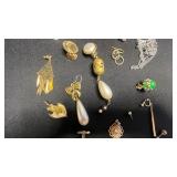 Large Vintage Costume Jewelry Collection of SINGLE Earrings
