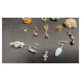 Large Vintage Costume Jewelry Collection of SINGLE Earrings