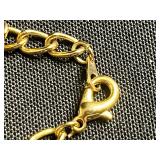 Collectible VTG Greenfield Village Shield Pendant Charm Bracelet - Gold-Tone