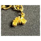 Collectible VTG Greenfield Village Shield Pendant Charm Bracelet - Gold-Tone