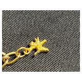 Collectible VTG Greenfield Village Shield Pendant Charm Bracelet - Gold-Tone