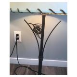 Matching Pair of Metal Framed Lamps with Pinecone Design