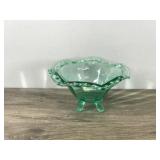 Vintage Green Footed Standing Bowl - Shines Green Under a Black Light