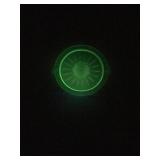 Vintage Tendril Green Uranium Handled Cake Plate Platter 9.75”
