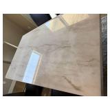 Camila 7 Pc Dining Set Marble Table 6 Nailhead Chairs 70in