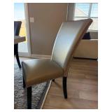 Camila 7 Pc Dining Set Marble Table 6 Nailhead Chairs 70in