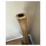 Large Unmarked Art Pottery Floor Vase Teal Brown Glaze 56in Tall