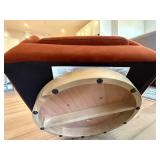 Modern Swivel Barrel Club Chair Rust Orange Upholstered Very Good