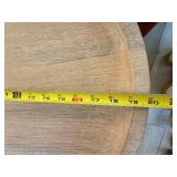 Modern Hammered Metal & Wood Accent Side Table 20in Round Good