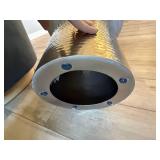 Modern Hammered Metal & Wood Accent Side Table 20in Round Good
