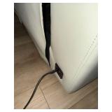 Ivory Leather 3 Seat Power Reclining Sofa USB Headrests Good