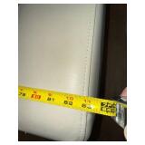 Ivory Leather 3 Seat Power Reclining Sofa USB Headrests Good
