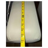 Ivory Leather 3 Seat Power Reclining Sofa USB Headrests Good