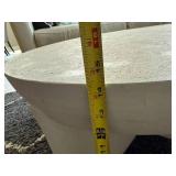 Round Faux Stone Plaster Look Coffee Table Cream 16in Tall Crack