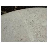 Round Faux Stone Plaster Look Coffee Table Cream 16in Tall Crack
