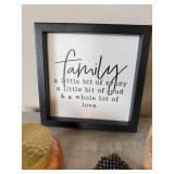 Home Decor Lot Capri Blue Candle Wood Coasters Framed Family Sign